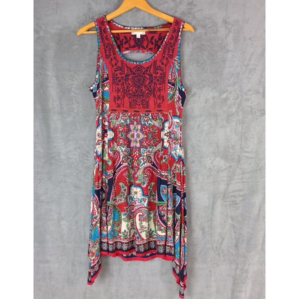 Altar'd State Size Small Dress Sleeveless‎ Scoop Neckline Embroidery Hi Lo Boho